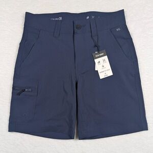 Kenneth Cole Tech Shorts Mens 30 Navy Cargo Stretch Water Resistant 9" Inseam